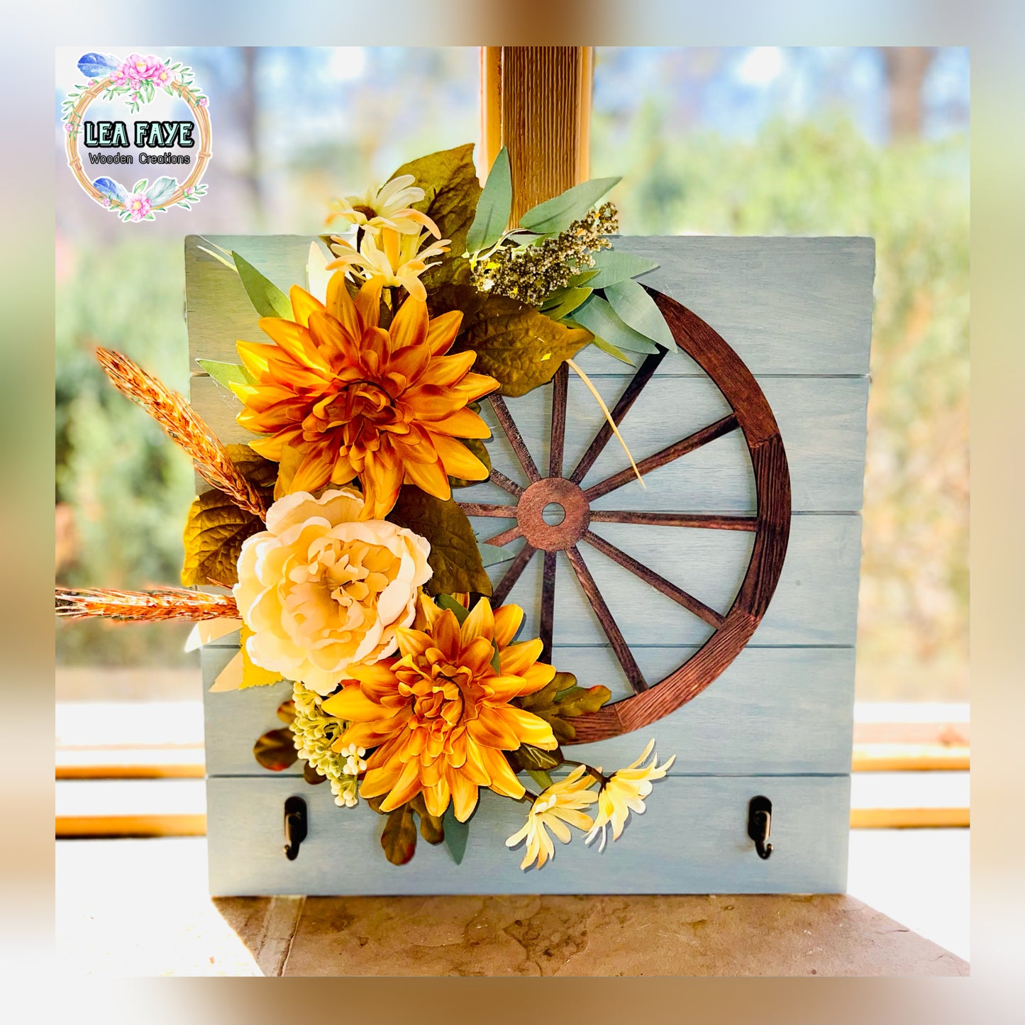 Wagon Wheel Floral Decor