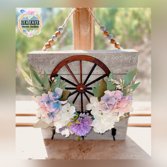 Wagon Wheel Floral Decor